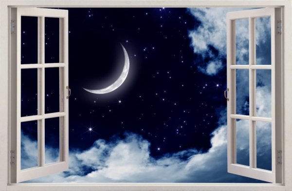 Ночное небо в окне