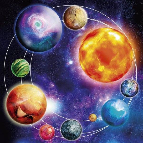 Звездное небо с планетами