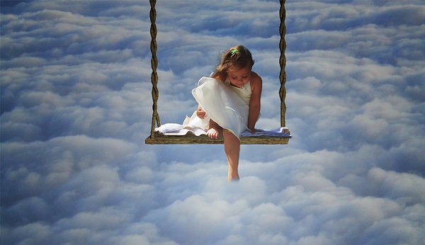 Девочка качели небо
