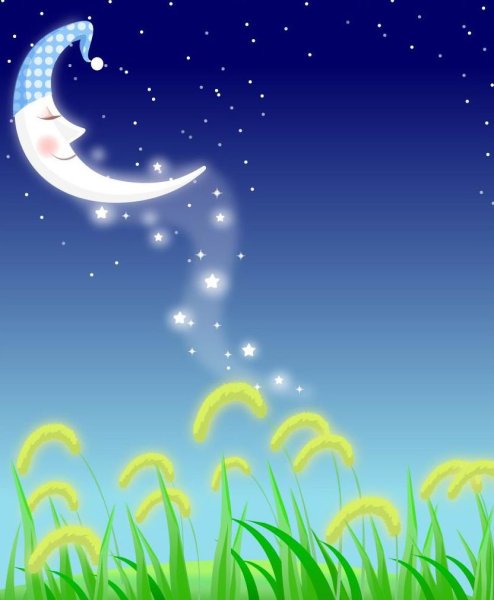 Сказочный месяц на небе