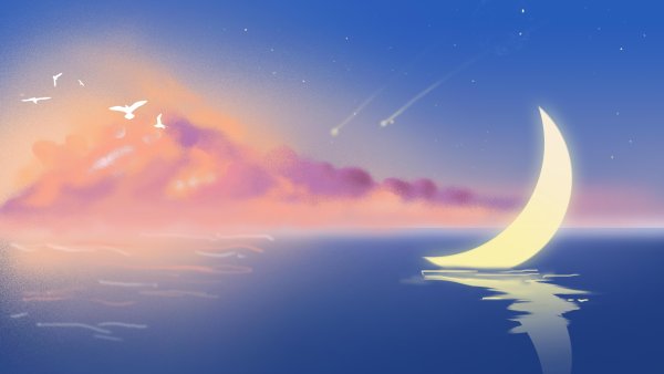 Солнце и Луна на небе