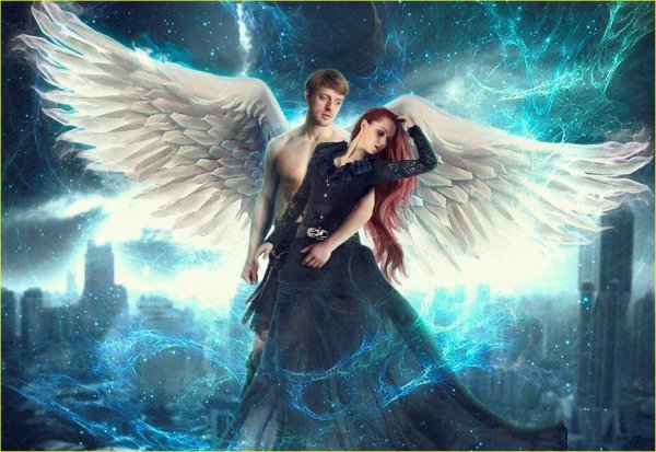 Парень и девушка с крыльями