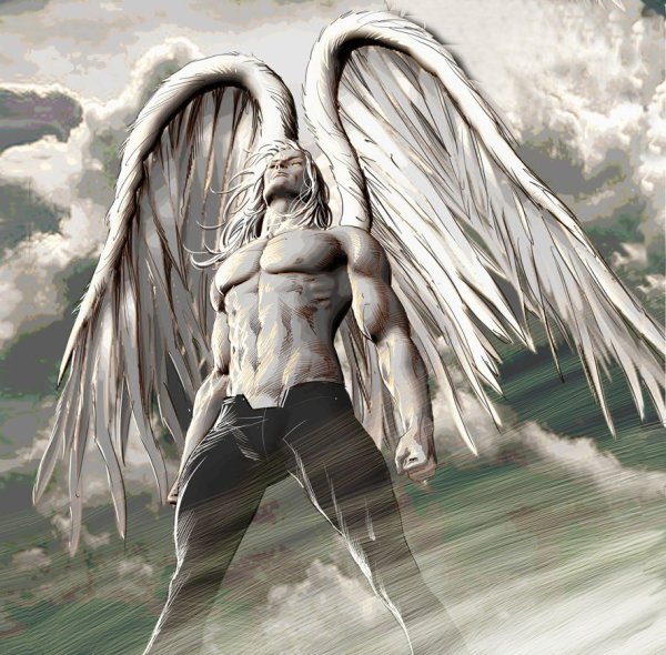 Человек с крыльями ангела