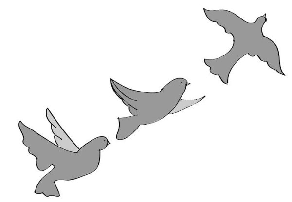 Рисование птицы улетают на Юг