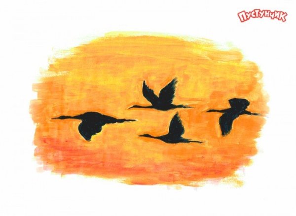Птицы улетают раскраска для детей
