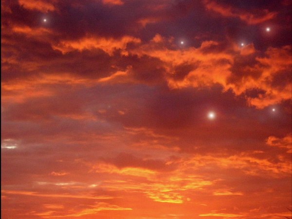 Звездное небо оранжевое