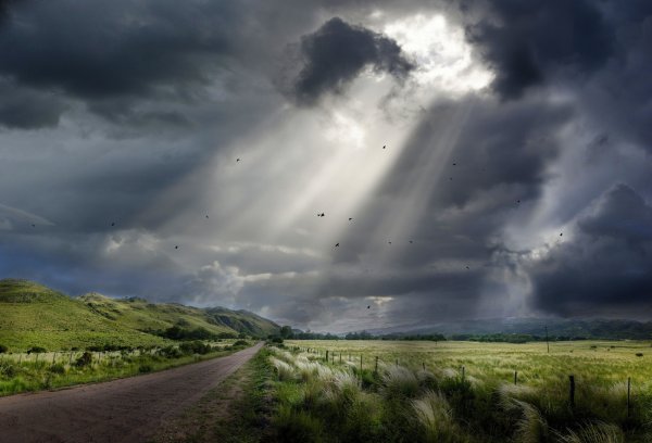 Пейзаж с пасмурным небом