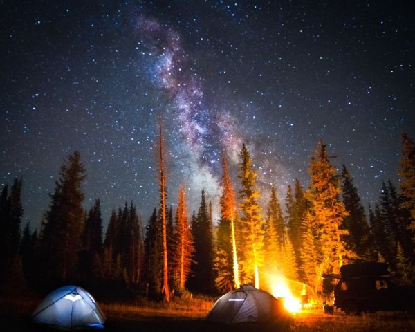 Ночь палатка костер