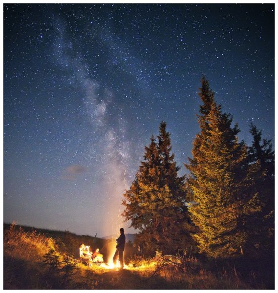Костер и звездное небо