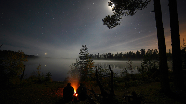 Ночное небо у костра