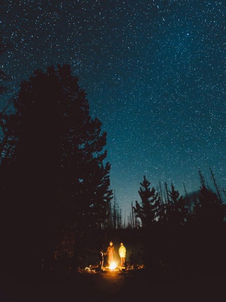 Ночное небо у костра