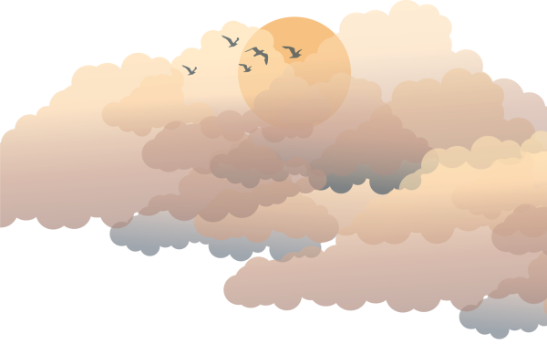 Акварельные облака на прозрачном фоне