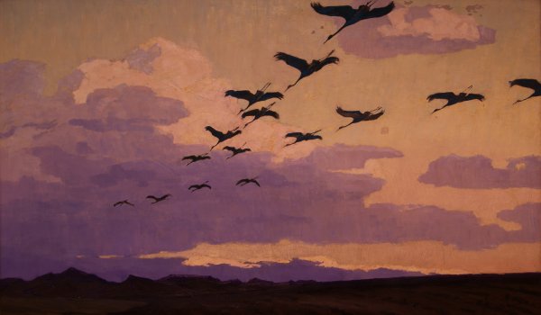 Улетающие вдаль птицы