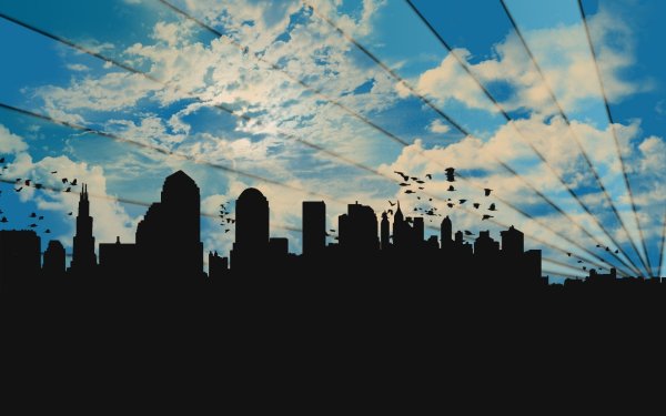 Силуэт города на фоне неба