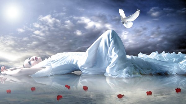 Девушка летит