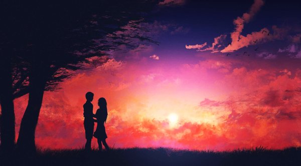 Силуэт на фоне звездного неба