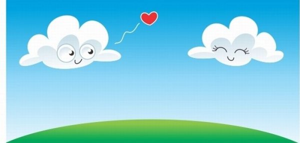 Мультяшное небо с тучками