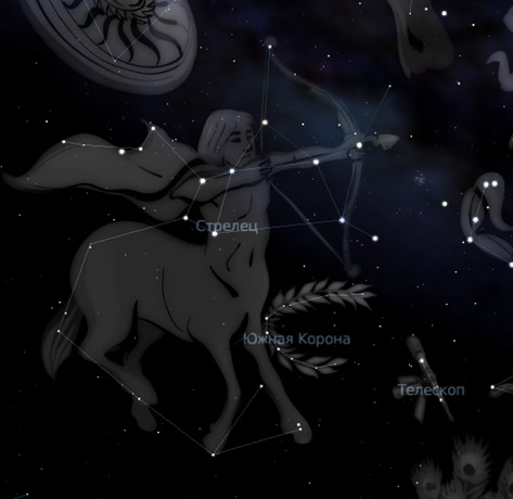 Созвездие стрельца на небе