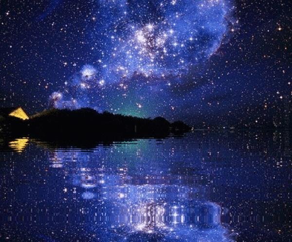 Девушка и звездное небо