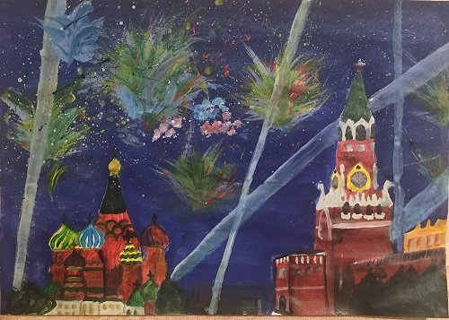 Рисование парад на красной площади