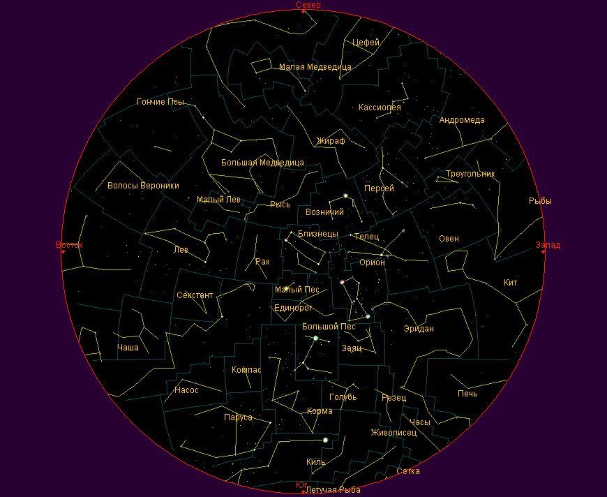 Карта звезд созвездия