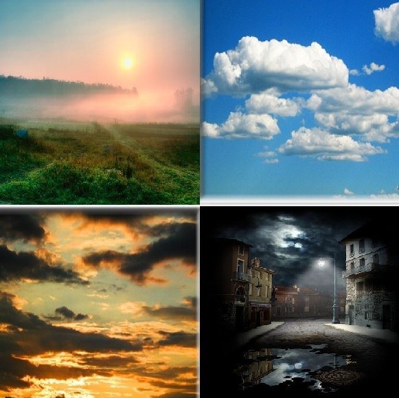 Пейзаж день и ночь