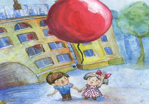 Красный шарик в небе Драгунский