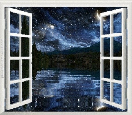 Звездное небо в окне