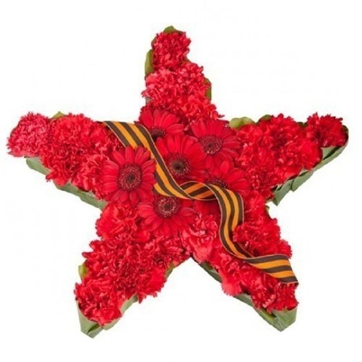 Георгиевская лента с гвоздикой и звездой