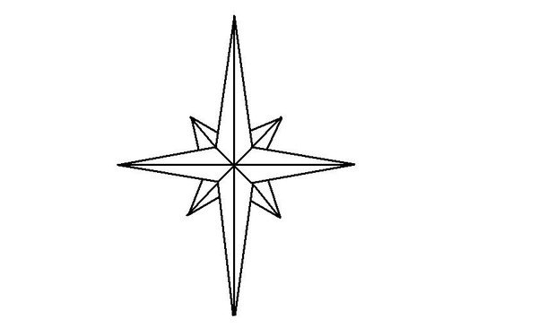 Роза ветров карандашом