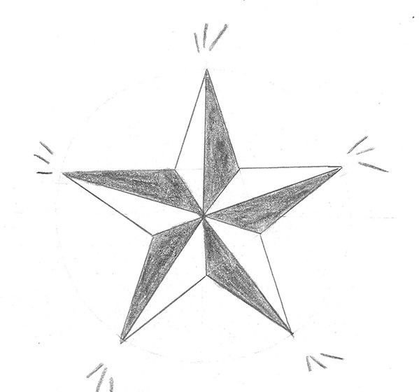 Звезда рисунок карандашом