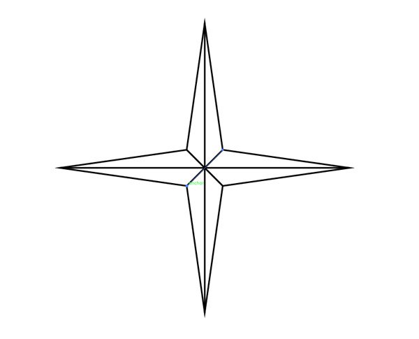 Четырехконечная звезда символ