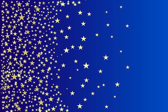 Синий фон с золотыми звездами