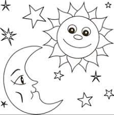 Раскраска месяц и звезды