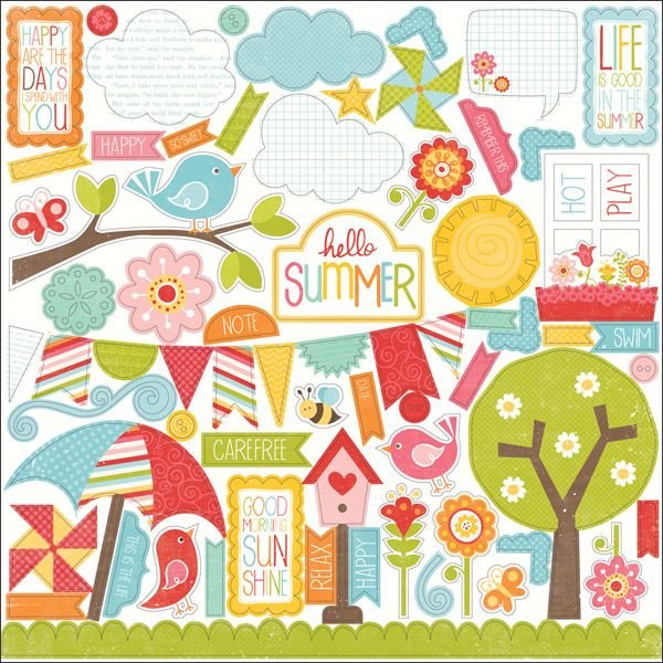 Декорации летние для скрапбукинга