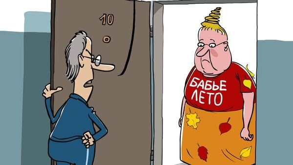 Бабье лето карикатура