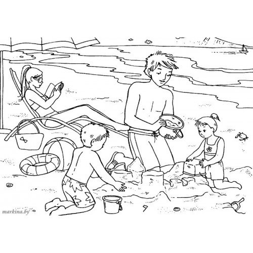 Море раскраска для детей