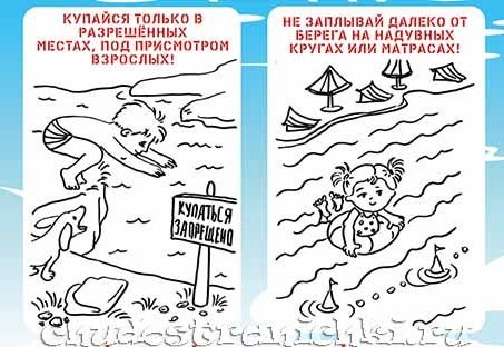 Летние развлечения раскраска