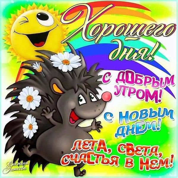 Открытки с добрым утром мультяшные