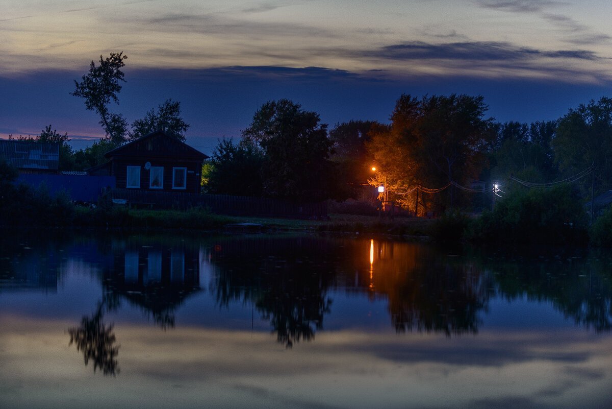 фото деревни летом ночью