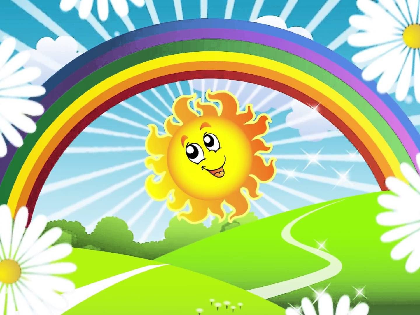 Песня садик солнце. Радуга и солнце. Солнце для дошкольников. Солнце радость Радуга. Фон с радугой и солнышком.
