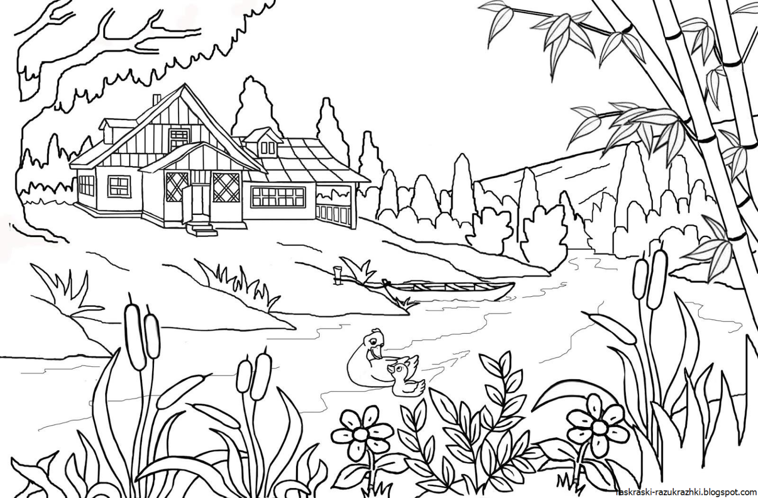 раскраска Смурфики жить счастливо в их маленькую деревню в средние века