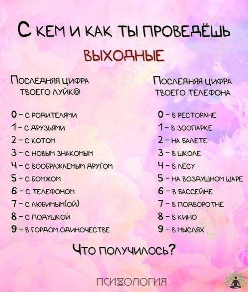 Кто ты на выходных