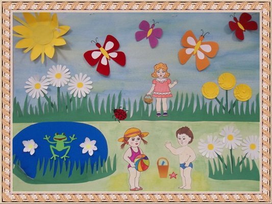Рисунок аппликация на тему лето