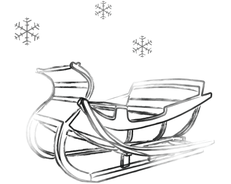 Телега в зимнем лесу