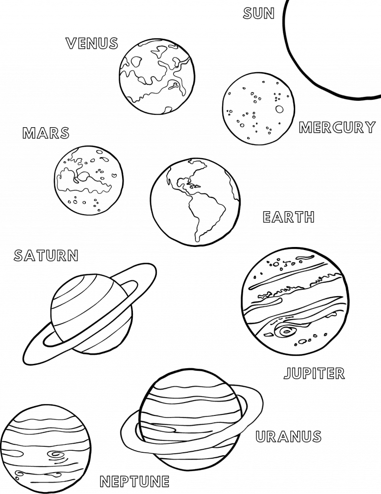 Раскраски планет Солнечной системы