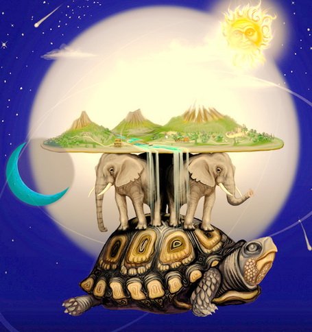 Черепаха три слона плоская земля