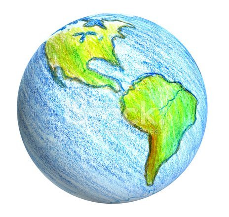 Земля карандашом цветным