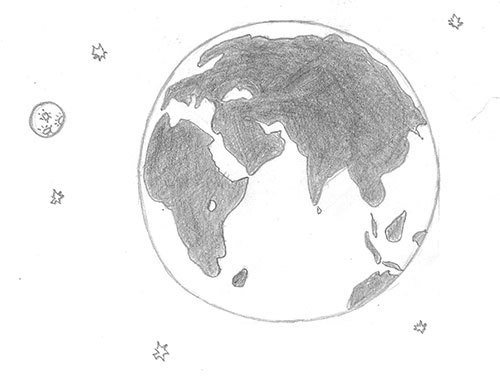 Поэтапный рисунок земли