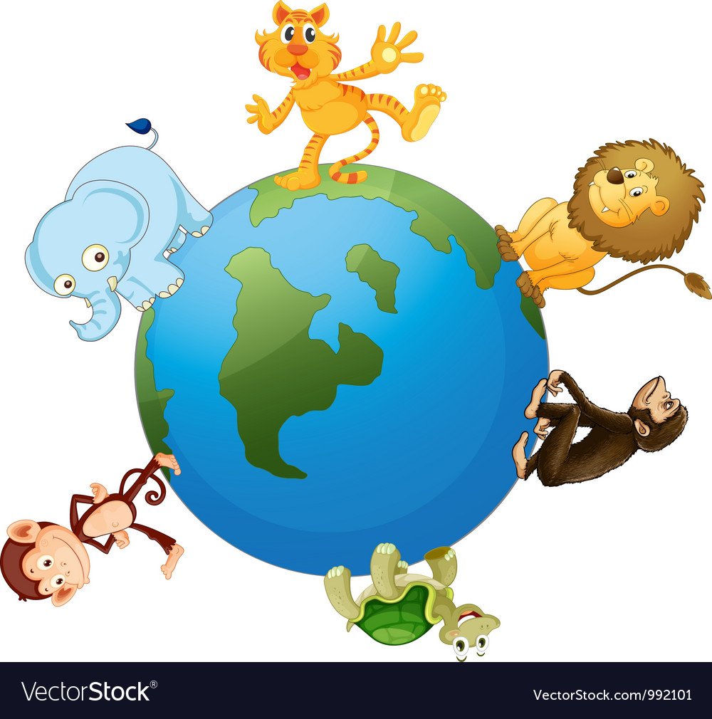 Животные вокруг планеты. Планета земля с животными. Земной шар с животными. Наша Планета с животными.